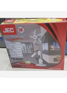 پنکه شارژی و برقی JEC ریموت دار 5 پره 18 اینچ مدل 910